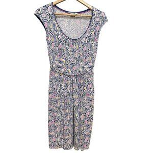 Boden‎ Margot Scoop Neck Cap Sleeve Pockets Knee Length Paisley Print Dress 4R